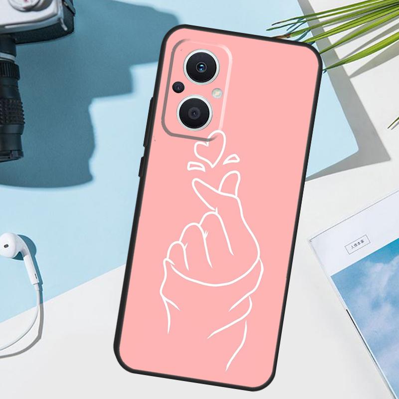 

Kpop Hand Finger Heart Cover For OPPO Reno 14F 13F 12F 11 F 10 12 13 14 Pro 7 8 Lite OPPO Find X9 X8 X6 X5 Pro Case OPPO Find X5