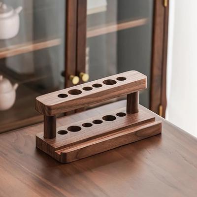 1 pieza Ceremony del Té Creativa Seis Caballeros Accesorios Hogar Madera Maciza Estante de Almacenamiento Juego de Té Portavasos Té Kung Fu Accesorios