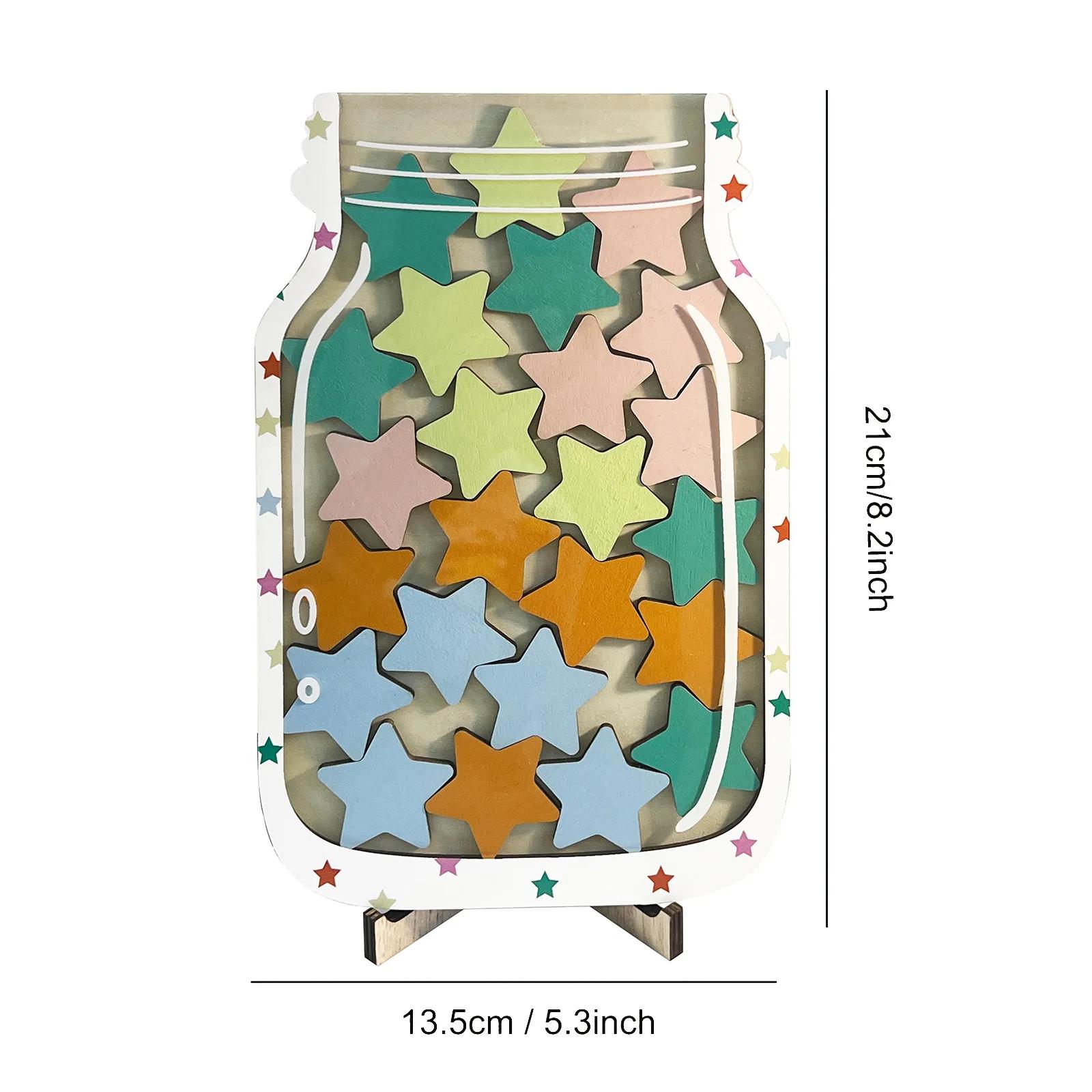 

1 шт. - Детская банка для поощрения со звездой, банка для поощрения за класс с 25 жетонами, схема выполнения домашних дел, подарки для детей, подарок на день рождения белый
