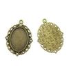 Oval Bezel Pendant Setting With Bail Fit 18x25mm Cabochon Blank Bases Tray