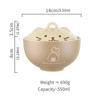 Japanese Creative Ceramic Soup Bowl with Cartoon Cats Cover Designs 550ML Capacity Microwave Dishwasher Safe Tableware