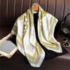 Floral Print Women's Summer Scarf Satin Scarf Elegant Woman Scarf Woman Neck Scarves Women 90X90cm Foulard Women Scarves