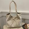 Bowknot Bow Tie Shoulder Bag Korean Style Wool Tote Bag Simple Retro Underarm Bag  Girls