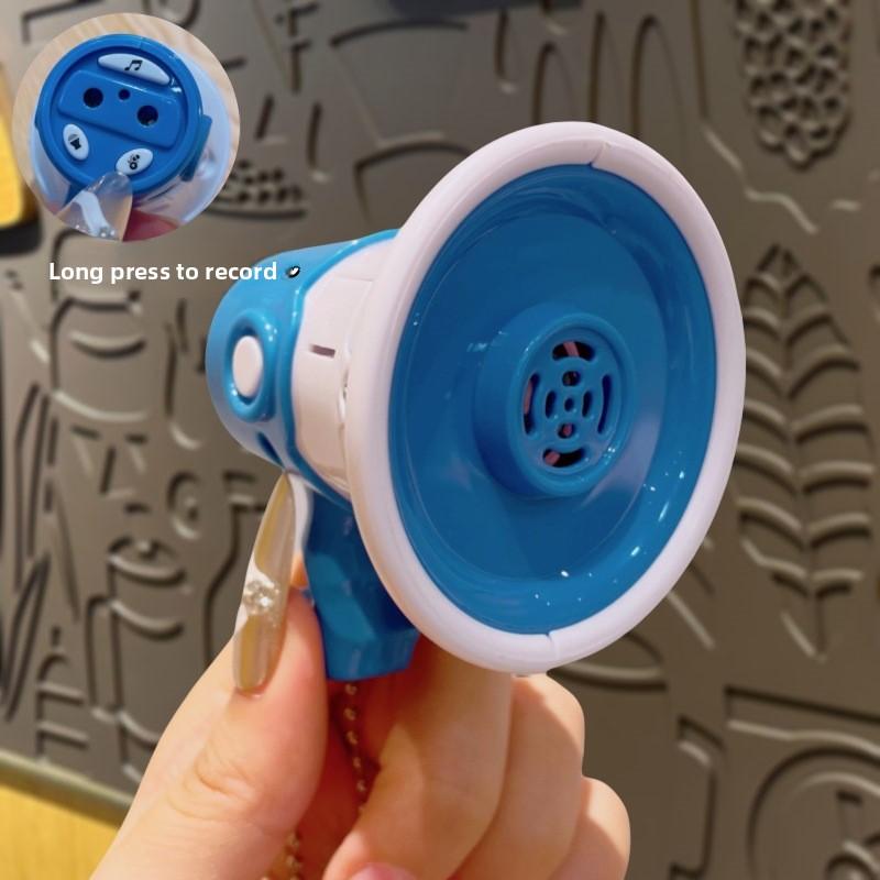 Креативный мегафон, Мини-динамик с записью, Брелок, Милый кулон для школьной сумки, Игрушка для снятия стресса синий