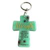Acrylic Keychain Inspirational Scripture Ten-Shaped Pendant Keyring Religious Christian Faith Gift for Men Women