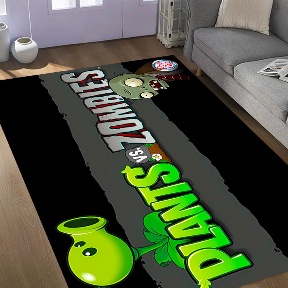 Zombie-Pflanzen Party-Thema Anti-Rutsch-Teppiche - Polyester Heimdekoration, Geeignet für Schlafzimmer, Wohnzimmer, Eingangsbereiche, Studios und Dekorationen