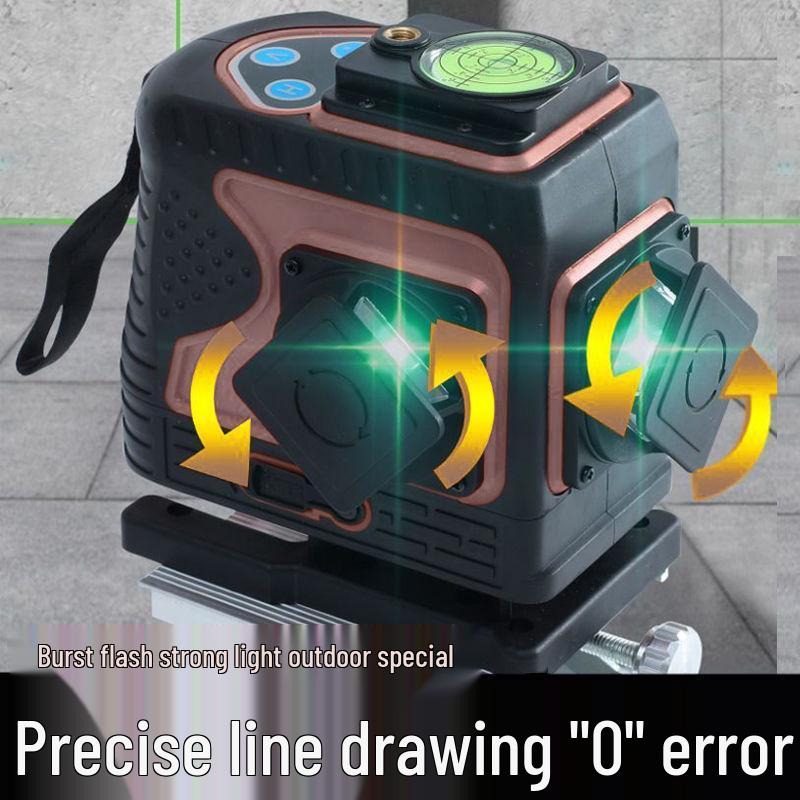 Yilong 12-Line Green/Red Infrared Laser Level with High Precision and Auto-Leveling for Outdoor Wall and Floor Use