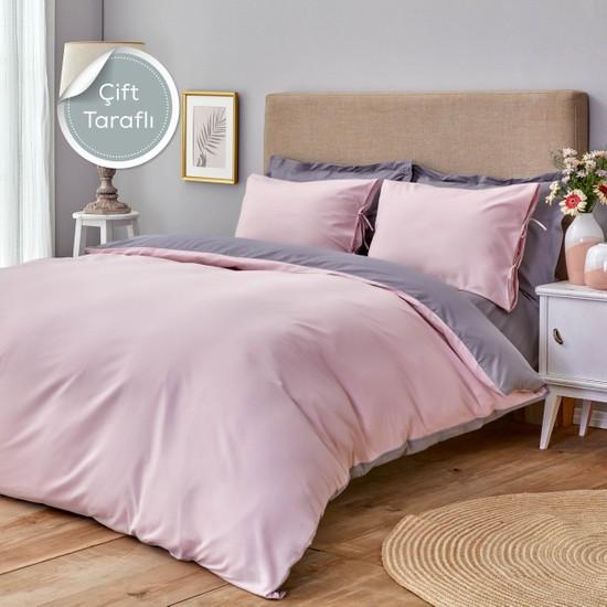 

Karaca Home Basic Сушеная роза Темно-серый 100% хлопок Двусторонний одинарный комплект пододеяльников