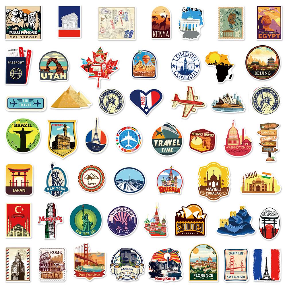 10/30/50pcs World Famous City Landscape Stickers Architecture Travel Scenery Decals DIY Toy Waterproof Graffiti Phone Luggage