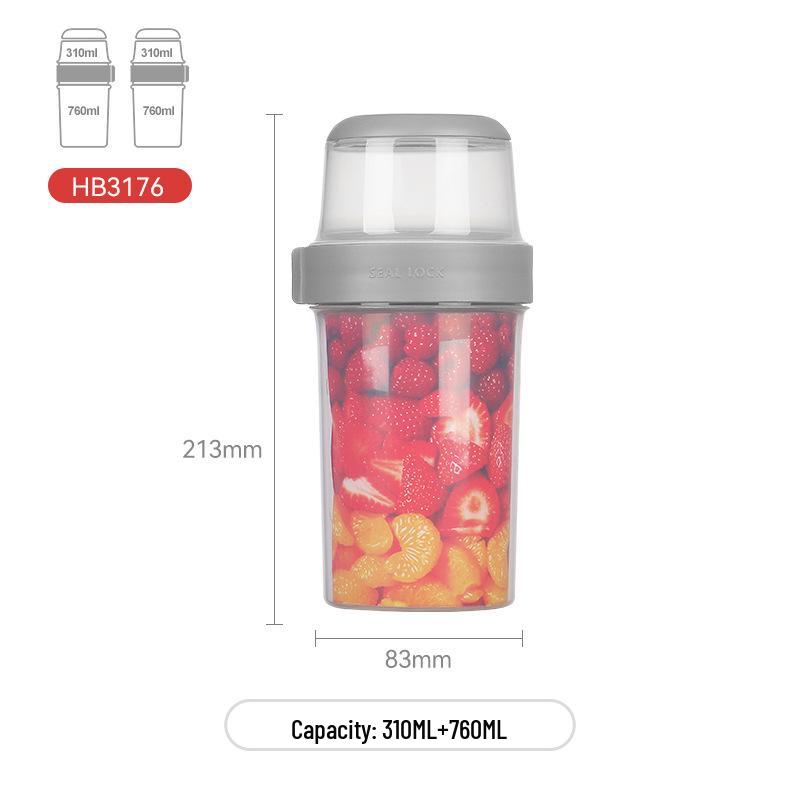 Dvouvrstvá krabička na uchovávání čerstvosti pro jogurt, salát, obiloviny, svačiny a dětskou výživu