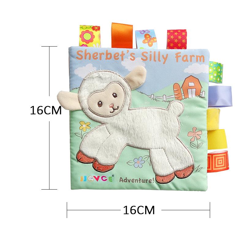Non-Toxic Animal Style Monkey/Owl/Dog Newborn Baby Toys Learning Educational Kids Cloth Books Cute Infant Baby Fabric Book Ratteles Toy