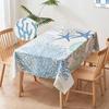 Nautical Coastal Rectangle Tablecloth Beach Ocean Table Cloth Waterproof Polyester Table Cover for Kitchen Dining Table Decor