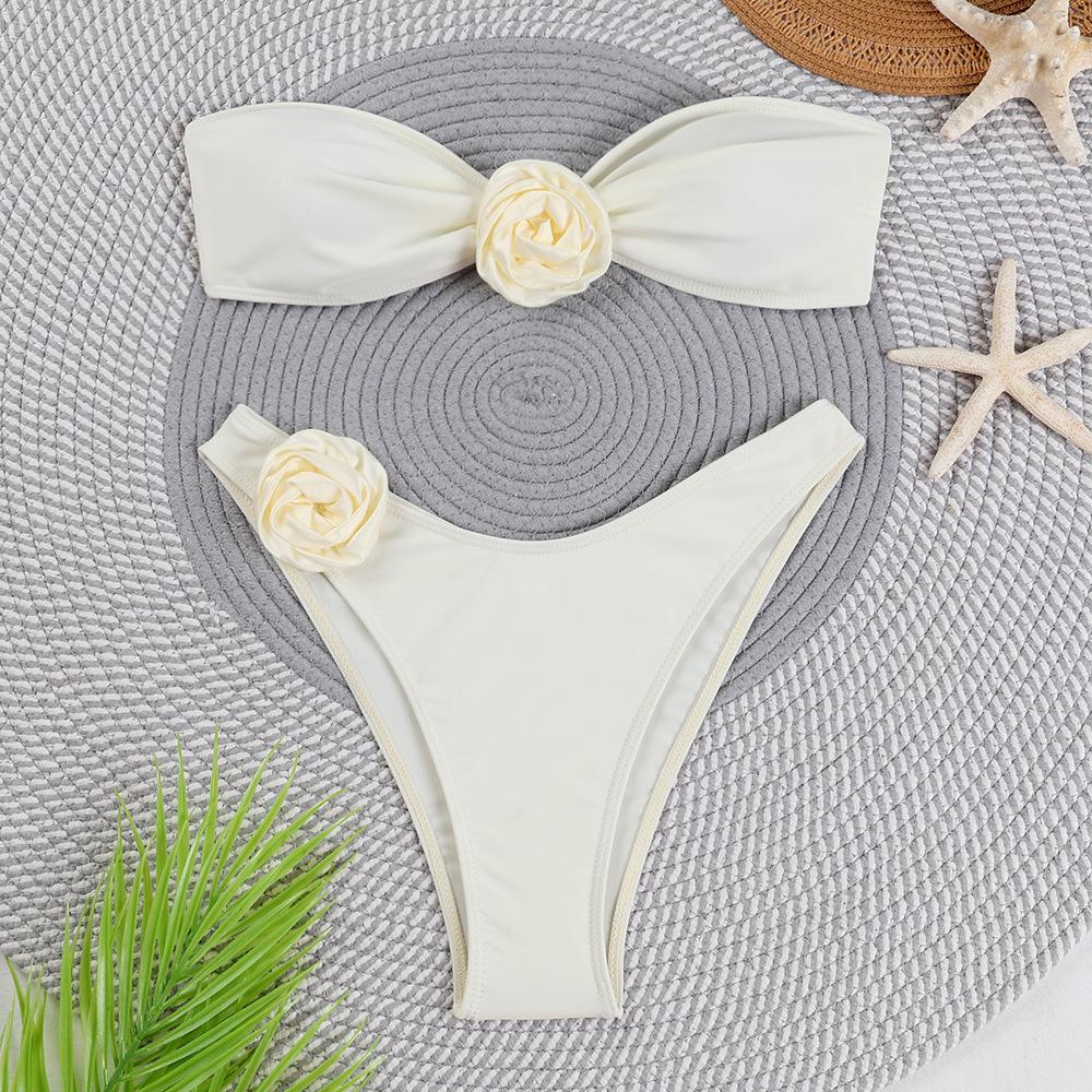 2024 Floral Bandeau Bikini - Sexy European & American Style Swimwear