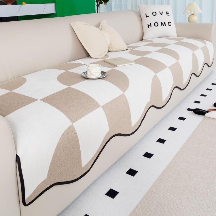

Sofa Cover Is Universal In All Seasons, Simple, Modern French Retro Straight-Row Sofa Cover, Integrated Full-Cover Sofa Cover. 70*70cm