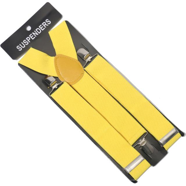 Men'S And Women'S Trousers Monochrome Suspenders Solid Color Straps 3.5Cm Solid Color Black 3 Clips Elastic Non-Slip Suspenders