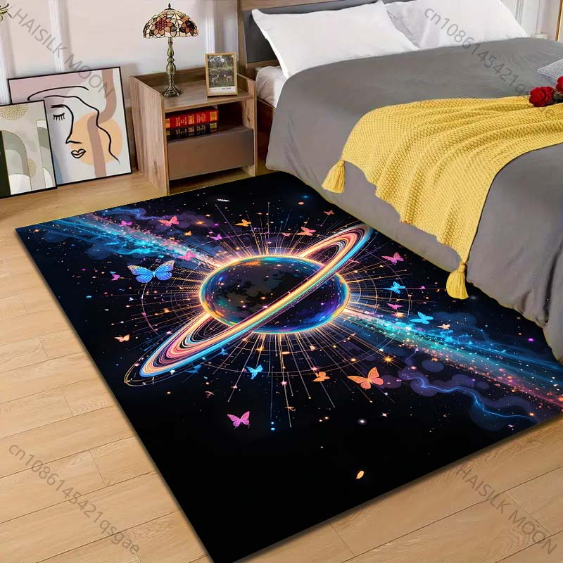 

Multiple sizes Planet rings butterflies flying Carpet for Living Room Bedroom Sofa Home Decor Rus Non-slip Floor Mat Luxury Gift 40cm x 60cm