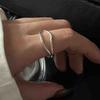 PANJBJ  925 Sterling Silver Double Layer Ring for Women Girl Gift Geometry Hollowing Out Minimalism Fashion Jewelry Wholesale