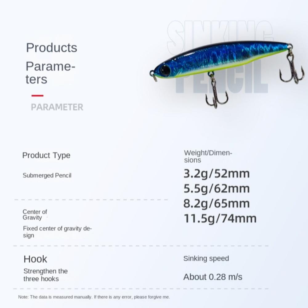 VMC Treble Hook Bass Fishing Lure 5g 11.5g Minnow Swimbait 2025 Pencil Lure Outdoor Sports