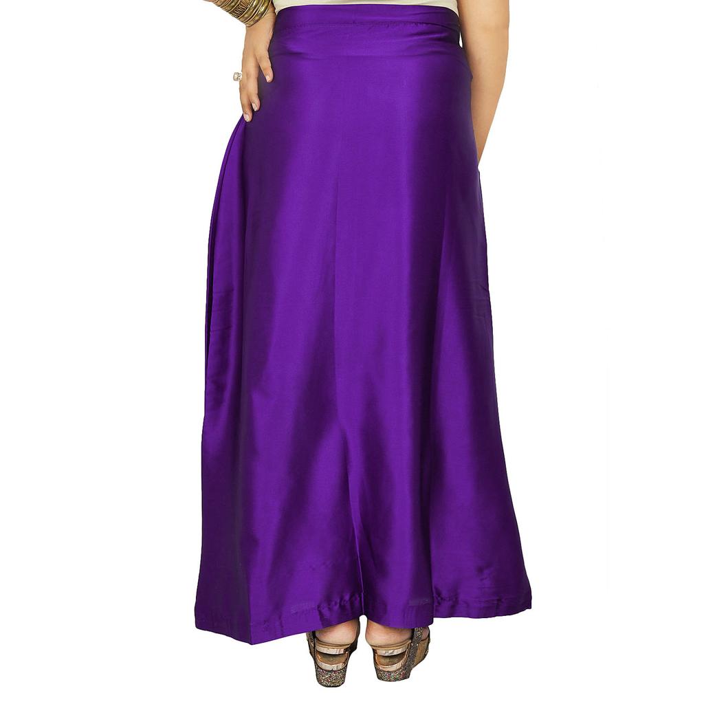 Indian Satin Silk Petticoat Bollywood Solid Inskirt Lining For Sari