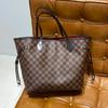 [Pre-Owned] Neverfull Mm Checkered Coated Canvas With Leather Trim Tote Bag - Excellent #XPCAA6