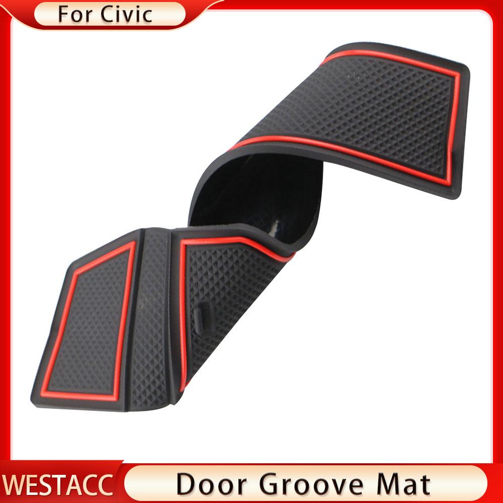 15pcs/set Door Groove Mat for Honda Civic 10th 10gen 2016 2017 2018   RHD Non-slip Door Slot Cup Mat Pad