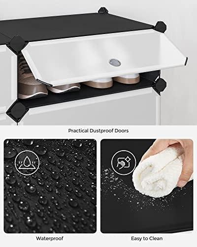 Locking Shoe Rack, Rectangular Storage Organizer, DIY Modular Shelf with 10 Spaces, 40 X