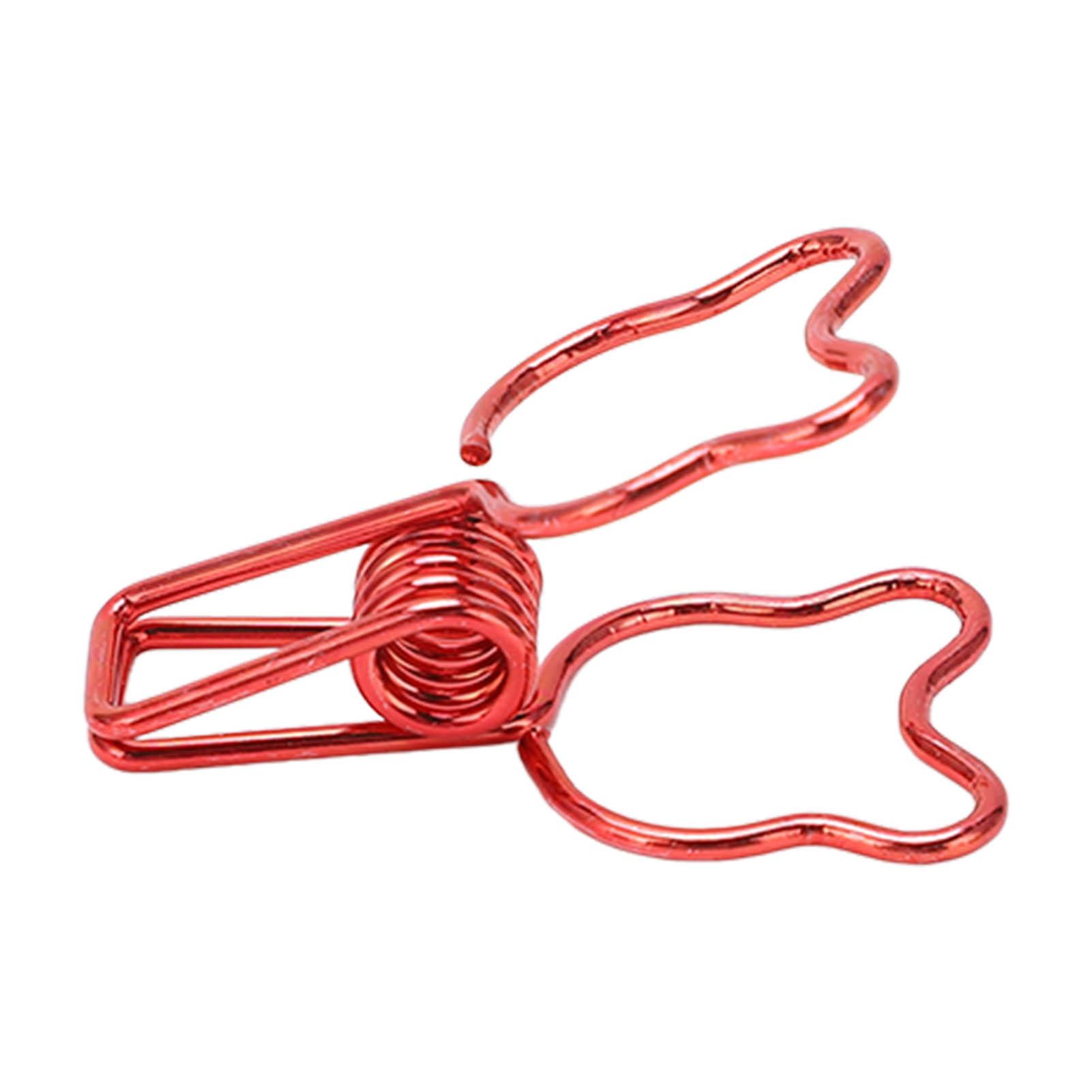 100Pcs Binder Clips Cute Bear Hollow Strong Clamping Force Metal Small Binder Clips for Documents Certificates Tickets красный