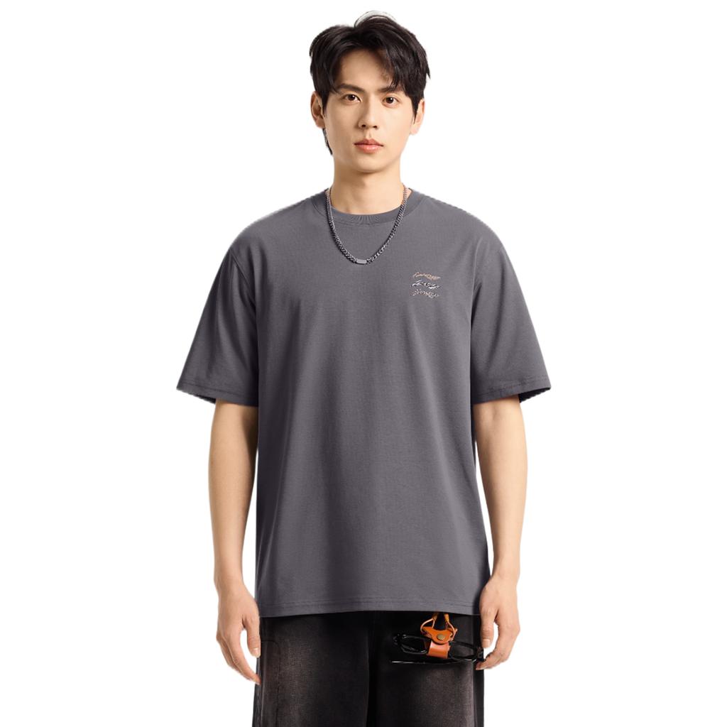 Li-Ning Simple Comfortable Pullover Round Neck Loose Versatile Casual Short Sleeve T-Shirt Men Tops ATSW355-4