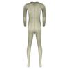 Herren Glänzender Fußbodysuit Jumpsuit Rundhalsausschnitt Langarm Scheide Öffnung Sehr Dehnbar Glänzend Nachtwäsche
