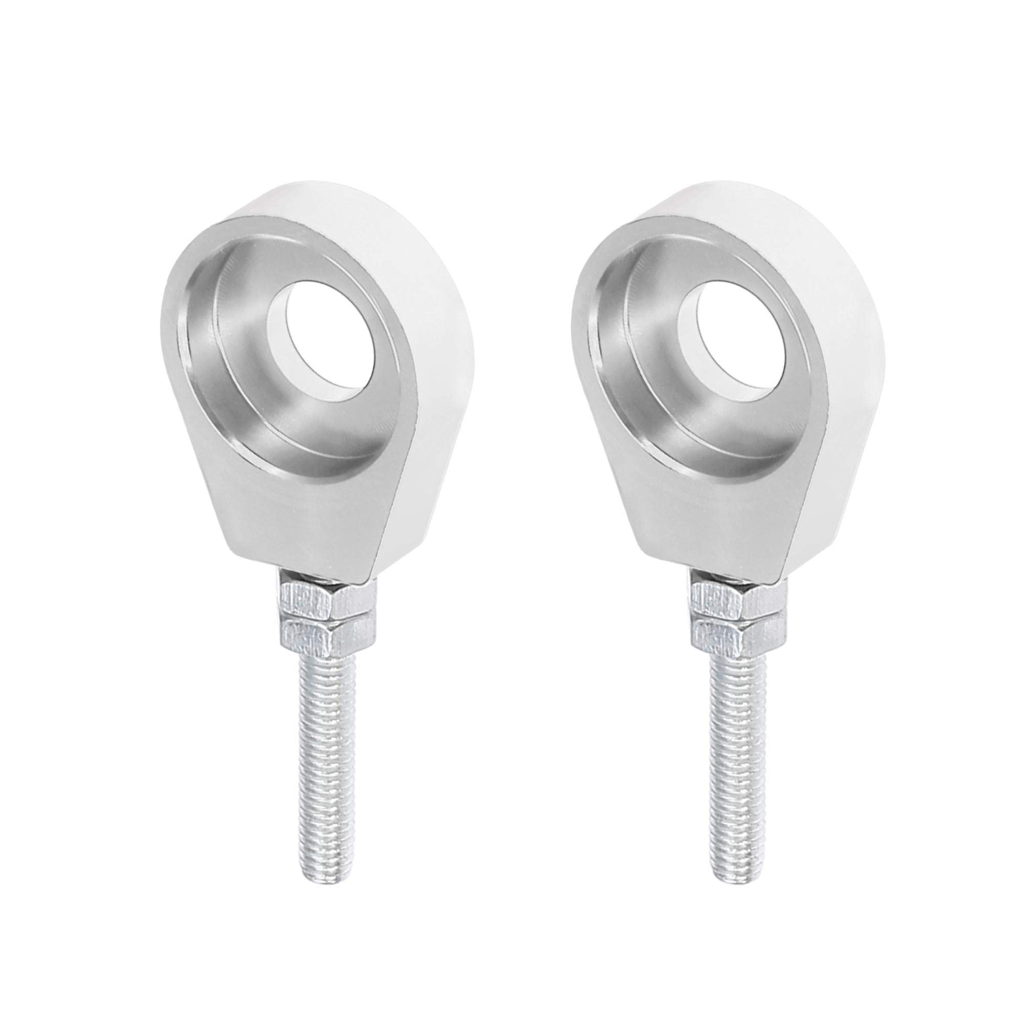 F FIERCE CYCLE Мотоциклетный натяжитель цепи, регулятор оси, универсальный, диаметр 12 мм, 2 шт., серебристый серебряный