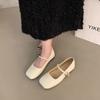 French square toe pumps single shoes women's shoes 2025 new summer fairy style flat Mary Jane shoes gentle wind