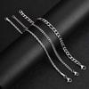 Vnox 3pcs/set Stainless Steel Chain Bracelet Set, Men's Silver Color 21cm Length Link Wristbands, Casual Jewelry Gifts for Men