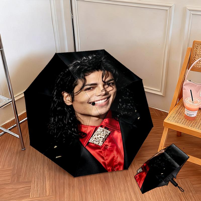 1PC Michael Jackson Automatic Umbrella - Suitable Travel Outdoor Portable Umbrella Birthday Gift Daily Essentials