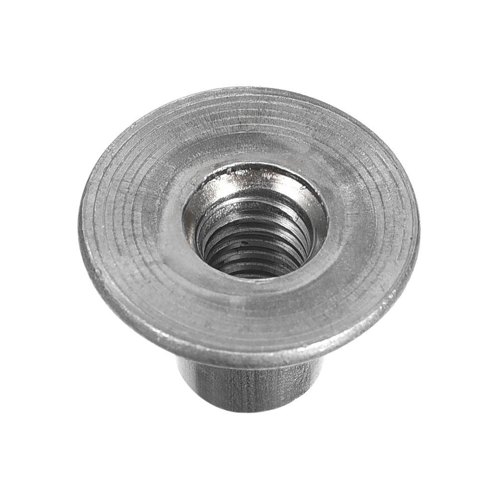 30Pcs M6 M8 Tee Nut Carbon Steel Round Base Flange Insert Nut Through Hole 6-20mm Height T-Shaped Weld Nut