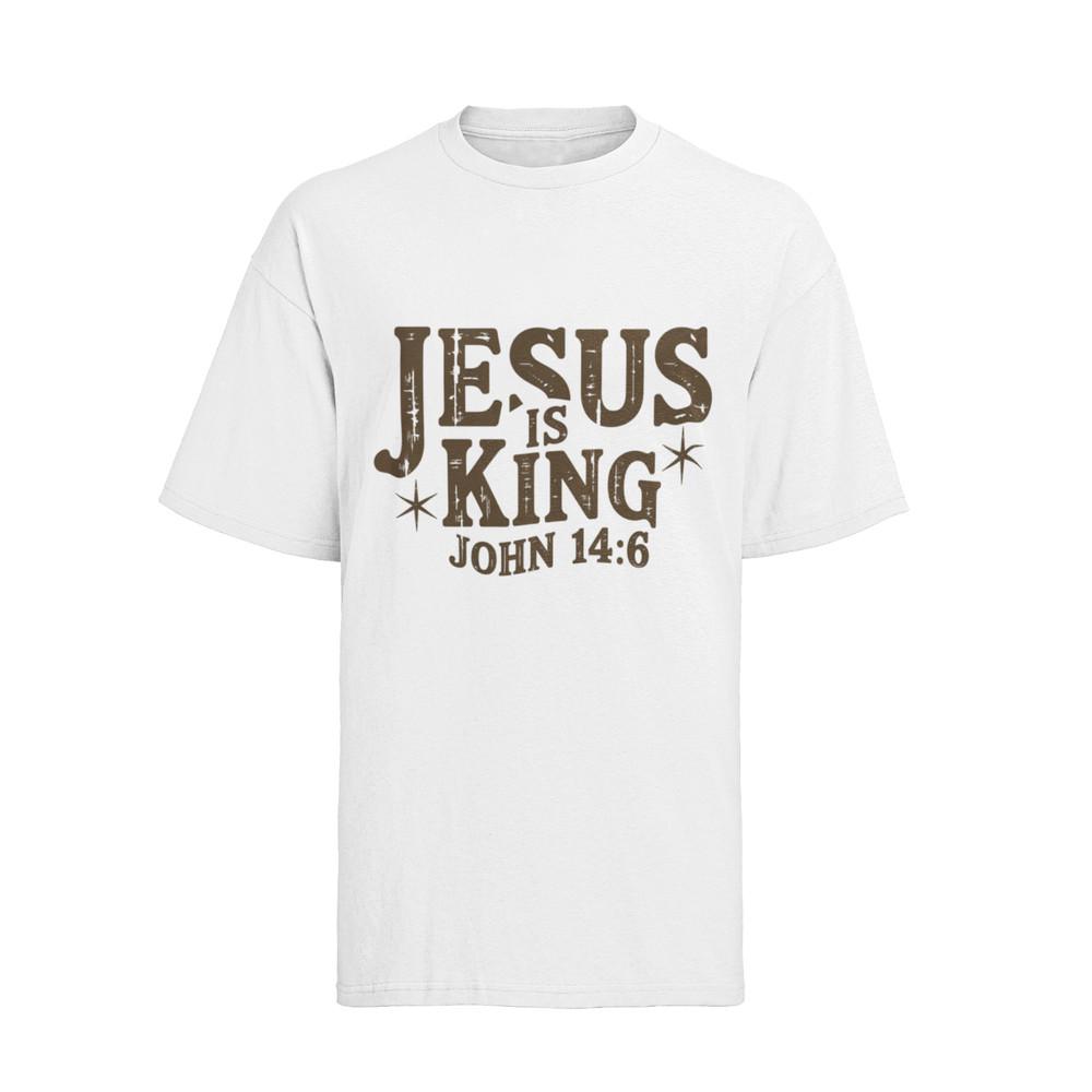 Jesus is King Glaube Gott König Religion Kirche Baumwolle Damen Oversize T-Shirt