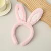 Discounted Korean Plush Rabbit Ear Headband for Face Washing & Hair Styling - Cute Cartoon Design
