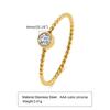 Minimalist Water Drop White Zircon Women Ring, Wave Drop Stainless Steel Ring, 18K Gold Plated Waterproof Luxury Jewelry