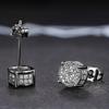 Classic Round Cubic Zirconia Stud Earrings for Men & Women, Shiny Design