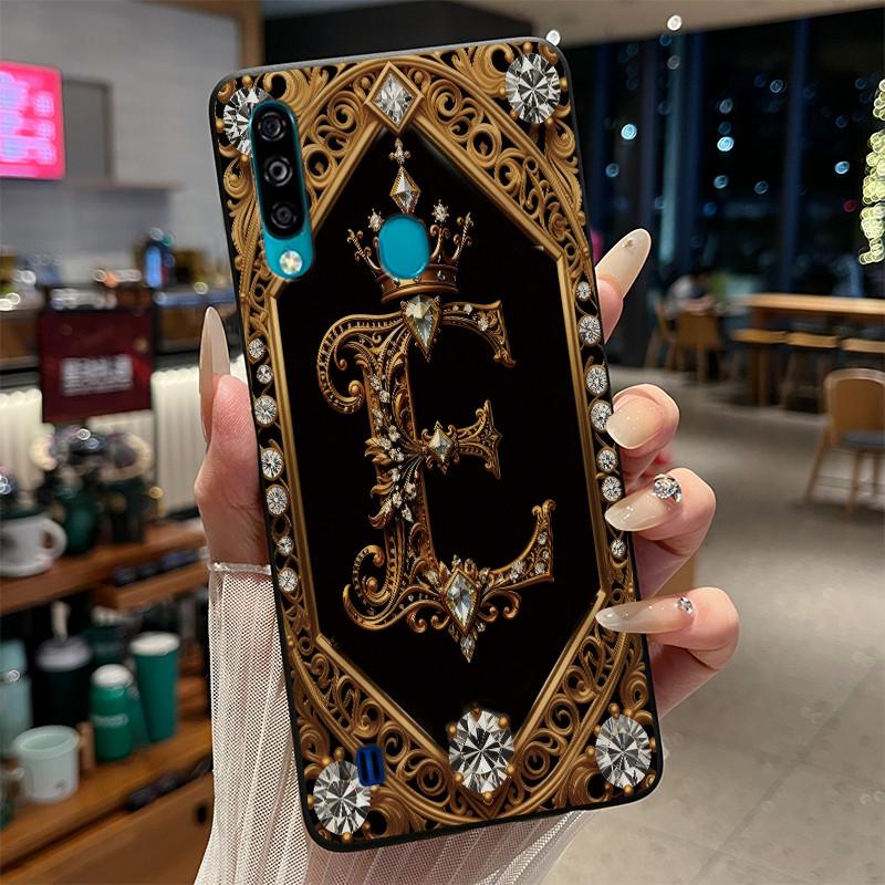 

Phone Case For ZTE Blade A7 2020 Funda Capa Soft Black Silicone Back Cover Initial Letters Pattern Fashion Protective Casing ZTE Blade A7