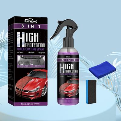 3 in 1 Car Ceramic Coating Spray 100ml Auto Nano Ceramic Coating Lucidatura Spray Cera Alta Protezione Vernice Auto Riparazione Graffi