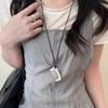 Elegant Coppery Comb Pendant Necklace - Long Sweater Chain for Women, Perfect for Parties & Casual Attire
