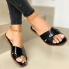 Large Size Slippers Women Wish Summer New Comfortable Outer Wear Patent Leather Casual Flat Slippers
