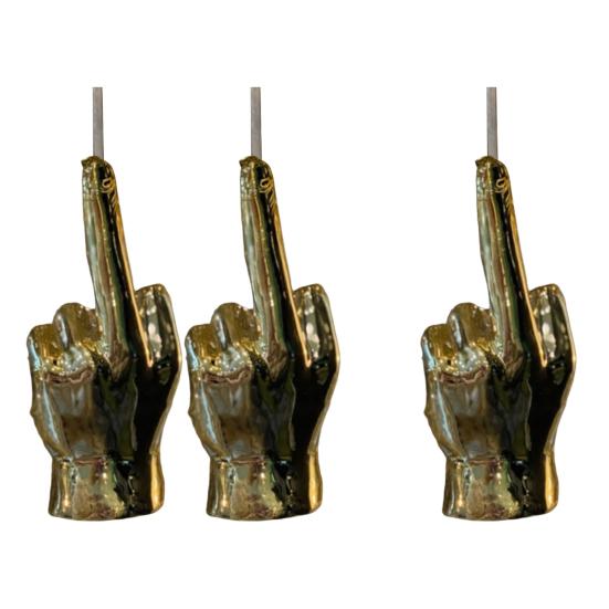 Christmas Middle Finger Decoration Funny Gold Middle Finger Xmas Tree Hanging Ornament Naughty Gag Gifts for Coworker Friends