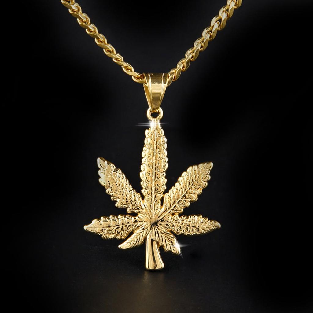 Buy Iced Out Weed HipHop Necklace Weed 