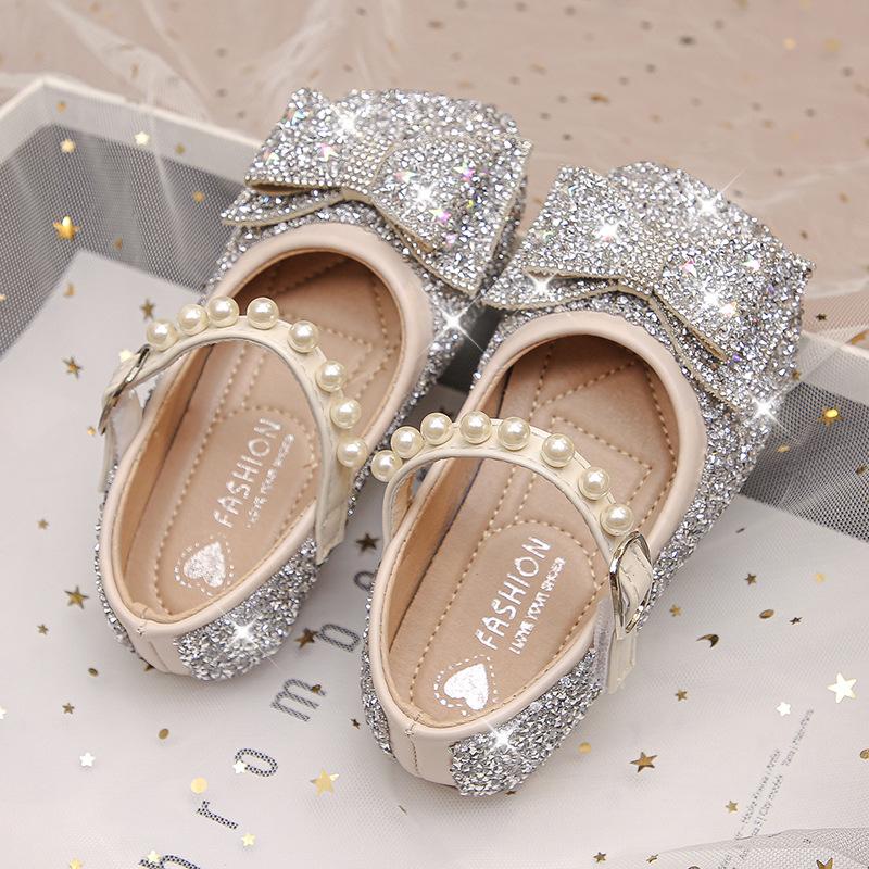 New Spring Girls' Fashionable Bow Comfortable Soft-soled Leather Shoes