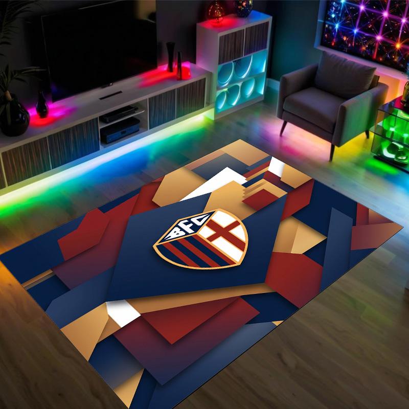 Bologna FC Design Crystal Velvet Carpet Cozy Non?Slip Printed Rug For Bedroom Living Room Entrance