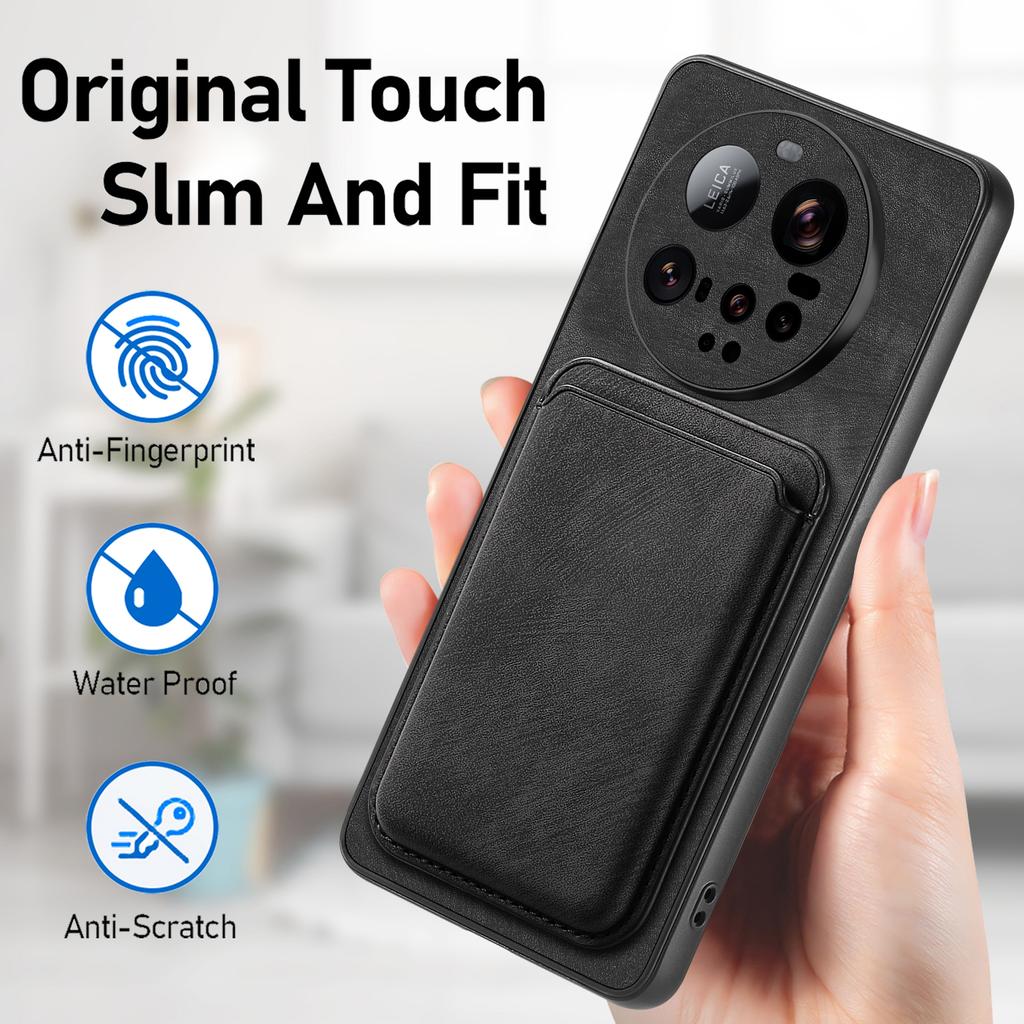 For Xiaomi 15 Ultra Magnetic Case Leather Back Cover with Detachable Card Holder