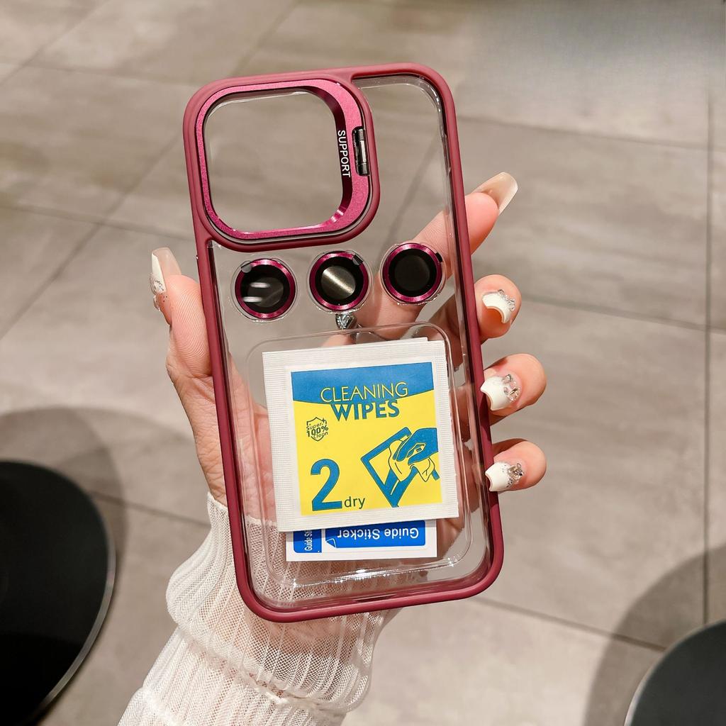Applicable To IPhone15 Promax Mobile Phone Case Anti-fall Lens Film Apple 16 Protective Case 14 Invisible Bracket