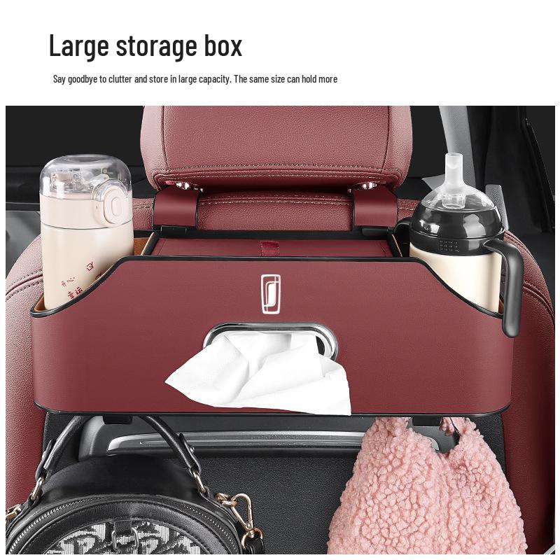Bestune Multifunctional Car Storage Box with Cup Holder and Tissue Dispenser
