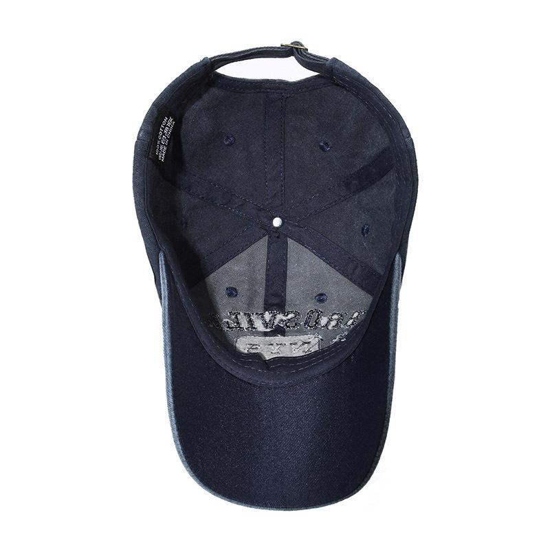 Gewaschene Baumwoll-Baseballkappe mit gestickten NYS-Buchstaben, für alle Jahreszeiten, Denim, gebogener Schirm, Sportmütze, personalisierte Outdoor-Mütze
